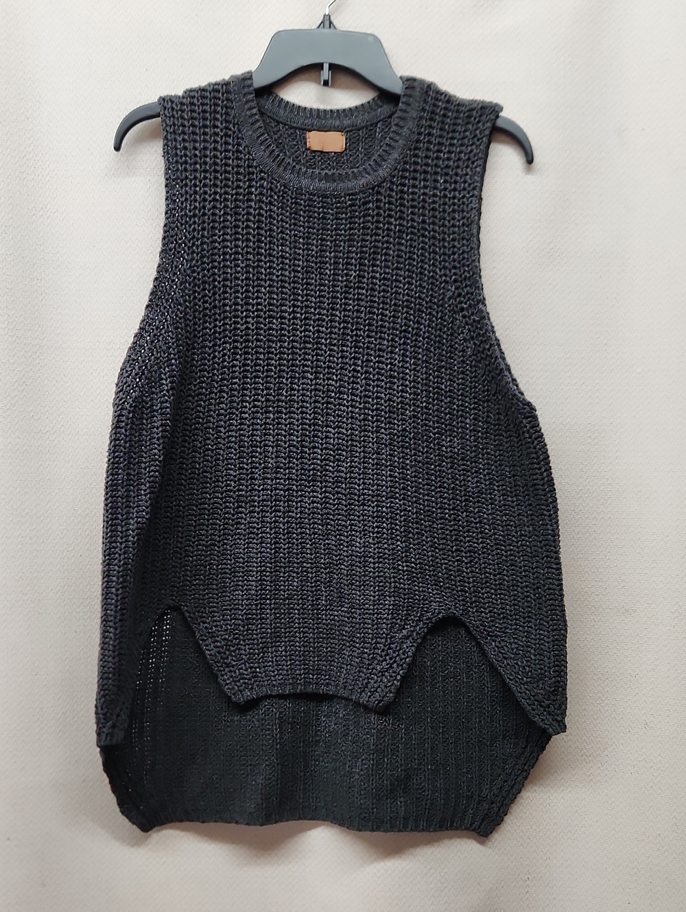 POL Black Knit Sleeveless Crew Neck Sweater